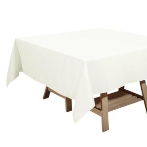 Polyester |  Ivory Polyester Square Tablecloth 70″x70″