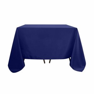 Polyester |  Navy Blue Polyester Square Tablecloth 90″x90″