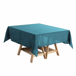 Polyester |  Peacock Teal Polyester Square Tablecloth 54″x54″