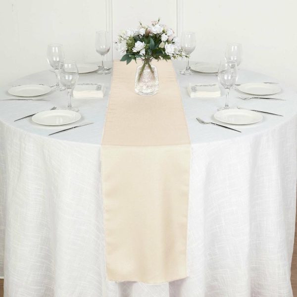 Polyester Runners |  12″x108″ Beige Polyester Table Runner