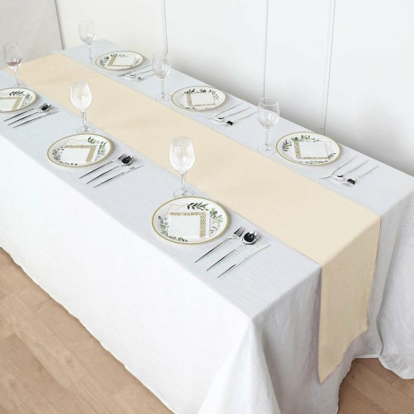 Polyester Runners |  12″x108″ Beige Polyester Table Runner