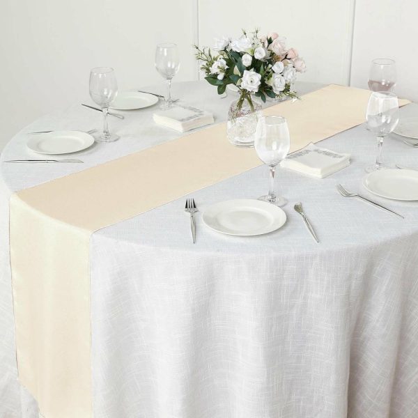 Polyester Runners |  12″x108″ Beige Polyester Table Runner