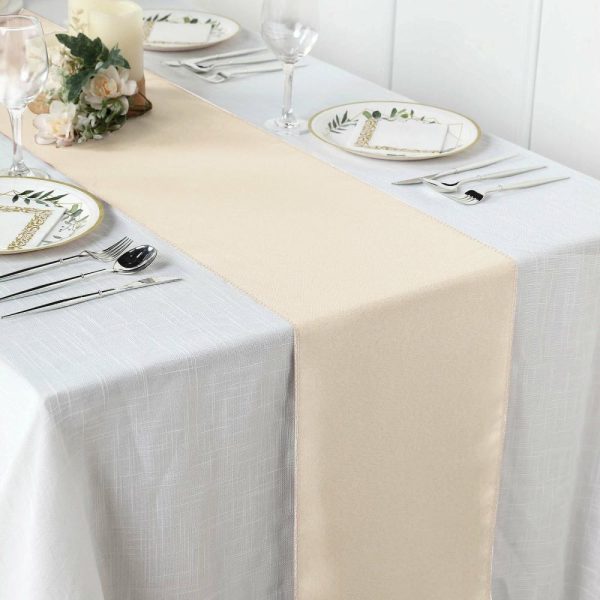 Polyester Runners |  12″x108″ Beige Polyester Table Runner