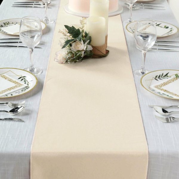 Polyester Runners |  12″x108″ Beige Polyester Table Runner