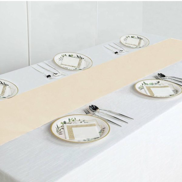 Polyester Runners |  12″x108″ Beige Polyester Table Runner