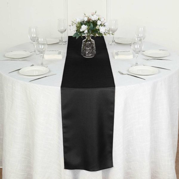 Polyester Runners |  12″x108″ Black Polyester Table Runner