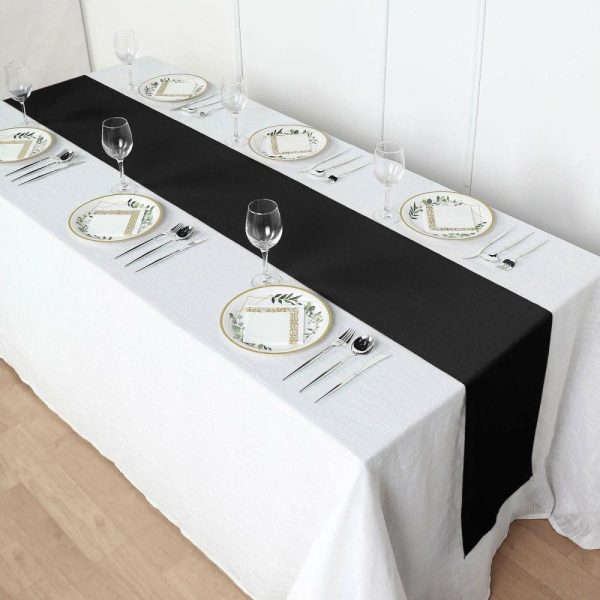 Polyester Runners |  12″x108″ Black Polyester Table Runner