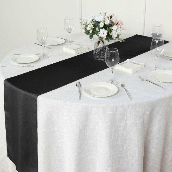 Polyester Runners |  12″x108″ Black Polyester Table Runner