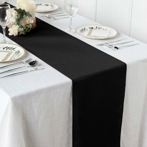 Polyester Runners |  12″x108″ Black Polyester Table Runner