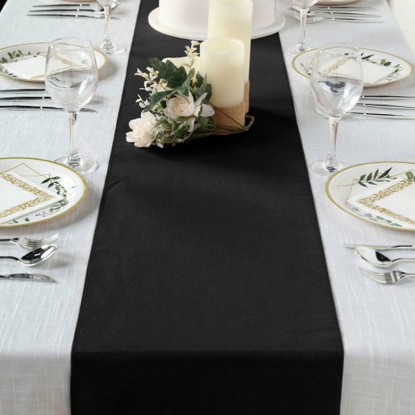 Polyester Runners |  12″x108″ Black Polyester Table Runner