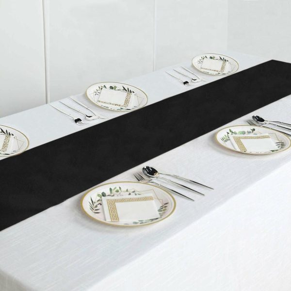 Polyester Runners |  12″x108″ Black Polyester Table Runner