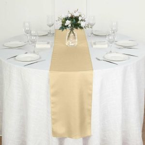 Polyester Runners |  12″x108″ Champagne Polyester Table Runner