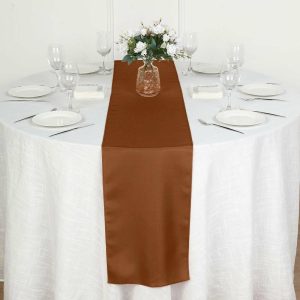 Polyester Runners |  12″x108″ Cinnamon Brown Polyester Table Runner