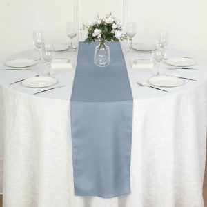 Polyester Runners |  12″x108″ Dusty Blue Polyester Table Runner