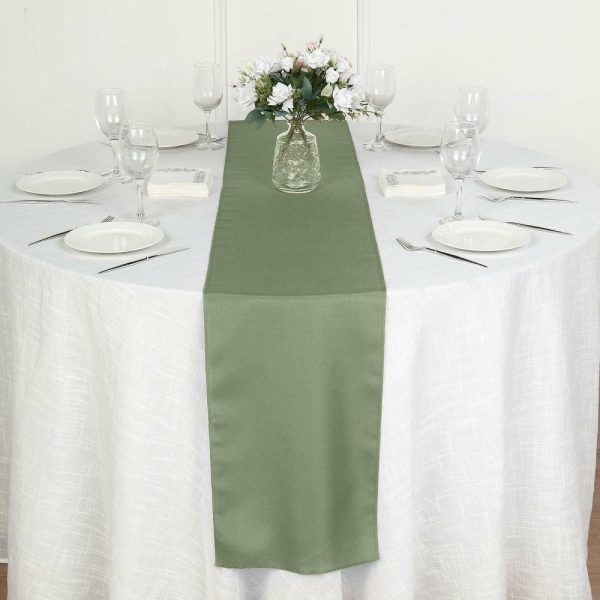 Polyester Runners |  12″x108″ Dusty Sage Green Polyester Table Runner