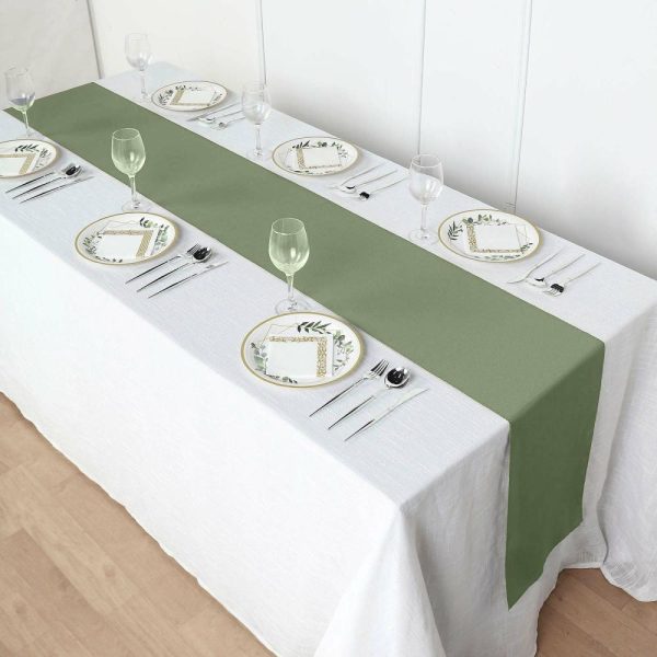 Polyester Runners |  12″x108″ Dusty Sage Green Polyester Table Runner