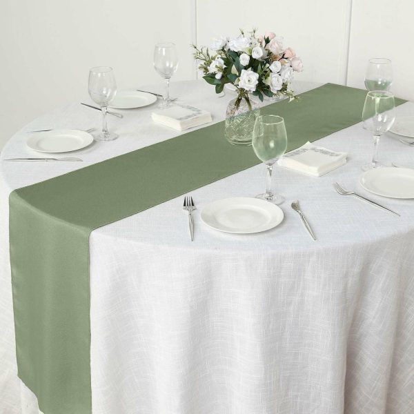 Polyester Runners |  12″x108″ Dusty Sage Green Polyester Table Runner