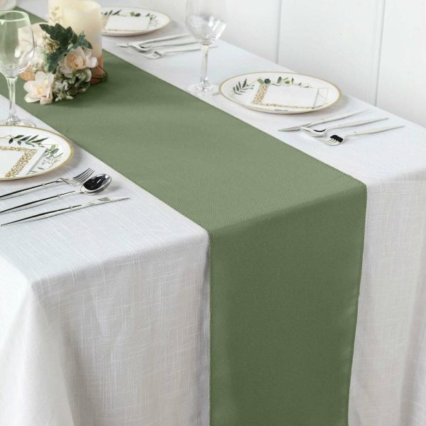 Polyester Runners |  12″x108″ Dusty Sage Green Polyester Table Runner