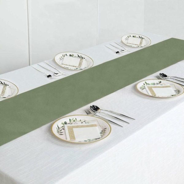 Polyester Runners |  12″x108″ Dusty Sage Green Polyester Table Runner