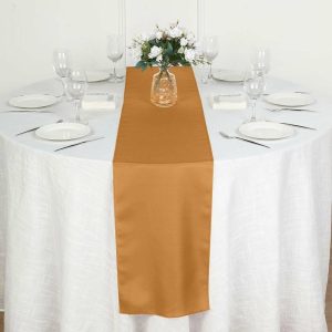 Polyester Runners |  12″x108″ Gold Polyester Table Runner