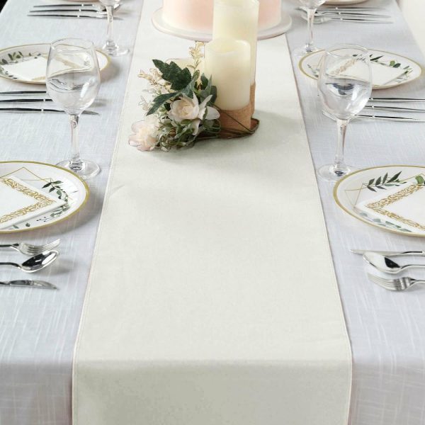 Polyester Runners |  12″x108″ Ivory Polyester Table Runner