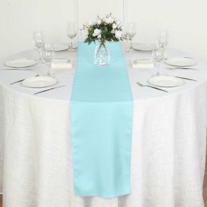 Polyester Runners |  12″x108″ Light Blue Polyester Table Runner