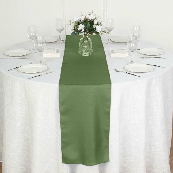 Polyester Runners |  12″x108″ Olive Green Polyester Table Runner