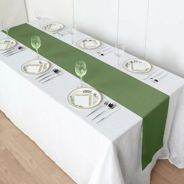 Polyester Runners |  12″x108″ Olive Green Polyester Table Runner