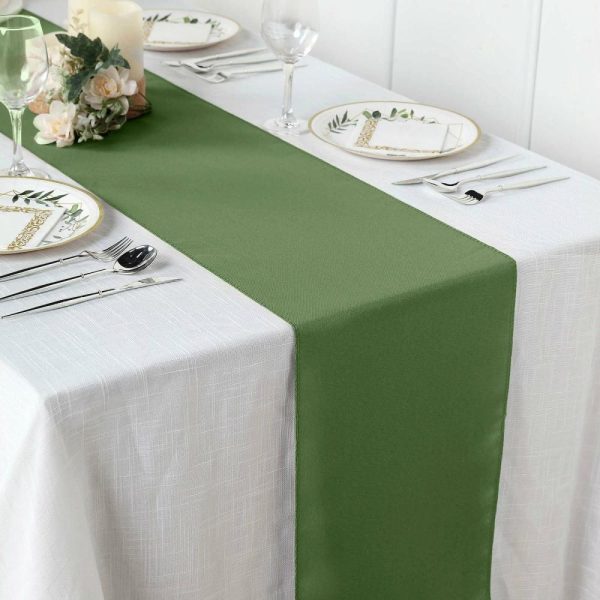 Polyester Runners |  12″x108″ Olive Green Polyester Table Runner