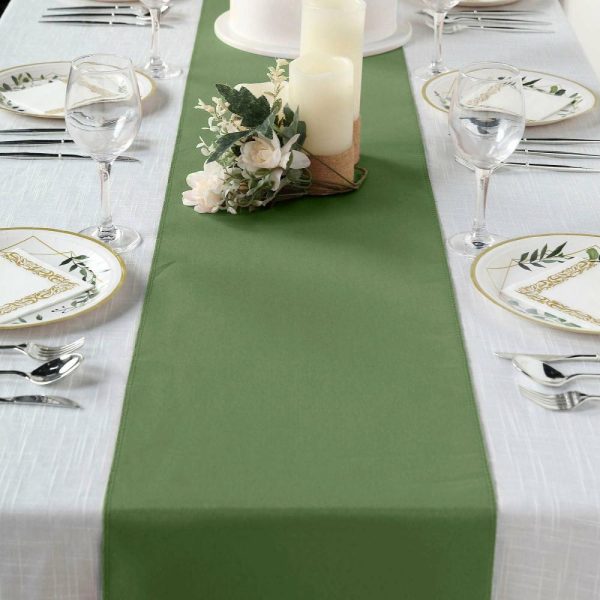 Polyester Runners |  12″x108″ Olive Green Polyester Table Runner