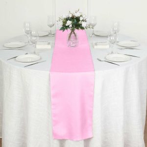 Polyester Runners |  12″x108″ Pink Polyester Table Runner