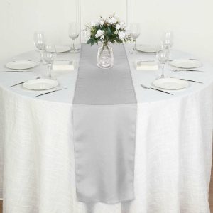 Polyester Runners |  12″x108″ Silver Polyester Table Runner