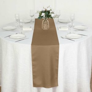 Polyester Runners |  12″x108″ Taupe Polyester Table Runner