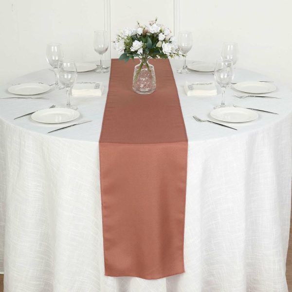 Polyester Runners |  12″x108″ Terracotta (Rust) Polyester Table Runner