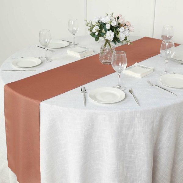 Polyester Runners |  12″x108″ Terracotta (Rust) Polyester Table Runner