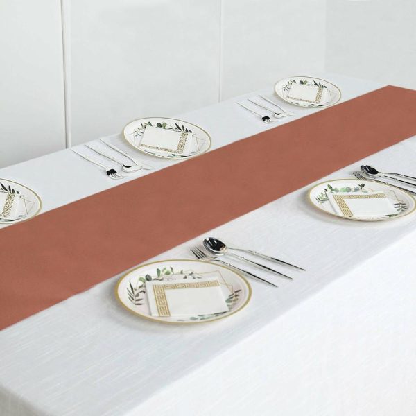 Polyester Runners |  12″x108″ Terracotta (Rust) Polyester Table Runner