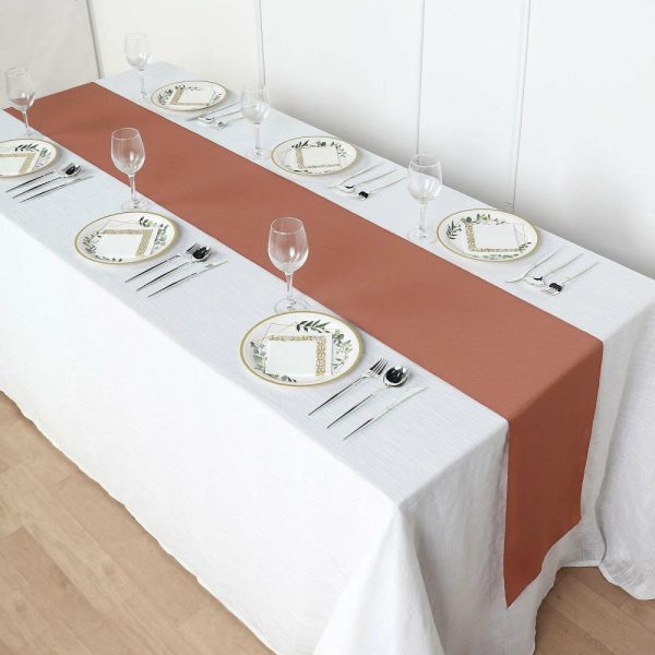 Polyester Runners |  12″x108″ Terracotta (Rust) Polyester Table Runner