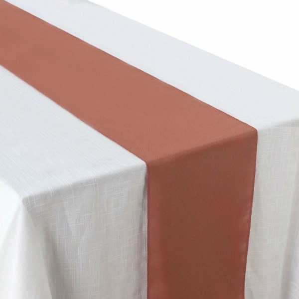 Polyester Runners |  12″x108″ Terracotta (Rust) Polyester Table Runner