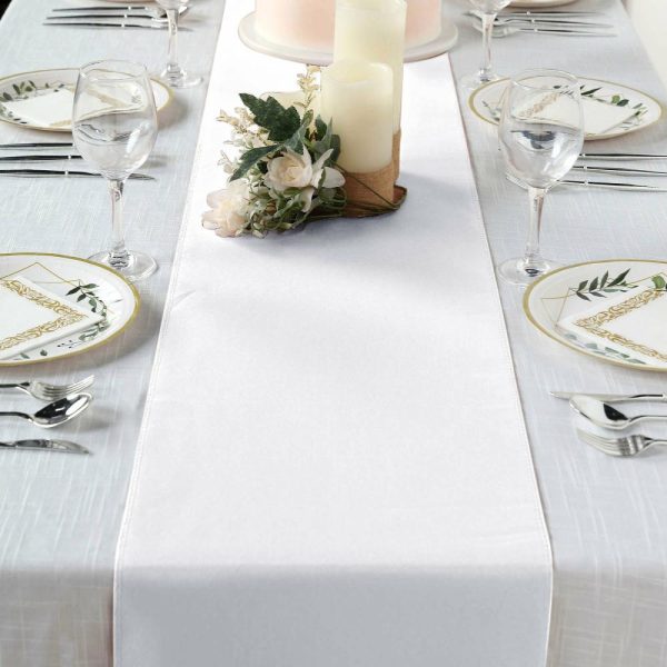 Polyester Runners |  12″x108″ White Polyester Table Runner