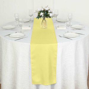 Polyester Runners |  12″x108″ Yellow Polyester Table Runner