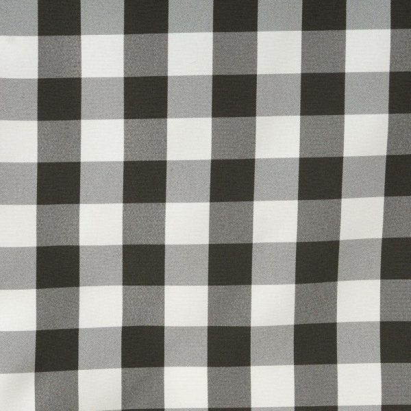 Polyester Runners |  14″x108″ Black White Gingham Polyester Checkered Table Runner, Buffalo Plaid Table Runner