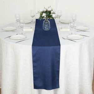 Polyester Runners |  14″x108″ Dark Blue Faux Denim Polyester Table Runner