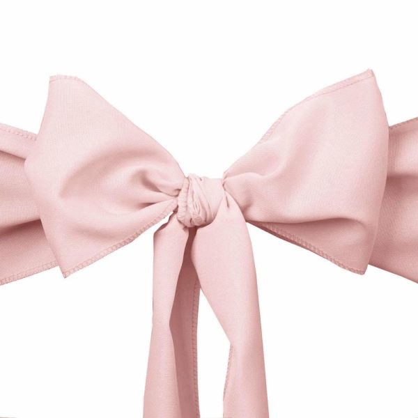 Polyester & Taffeta Sashes |  5 Pack 6″x108″ Blush Polyester Chair Sashes