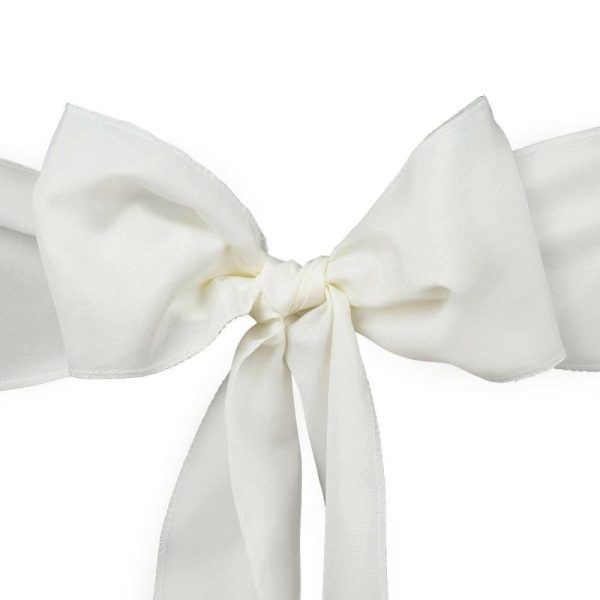 Polyester & Taffeta Sashes |  5 Pack 6″x108″ Ivory Polyester Chair Sashes