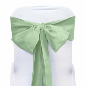 Polyester & Taffeta Sashes |  5 Pack 6″x108″ Sage Green Polyester Chair Sashes