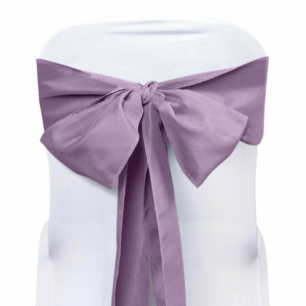 Polyester & Taffeta Sashes |  5 Pack 6″x108″ Violet Amethyst Polyester Chair Sashes