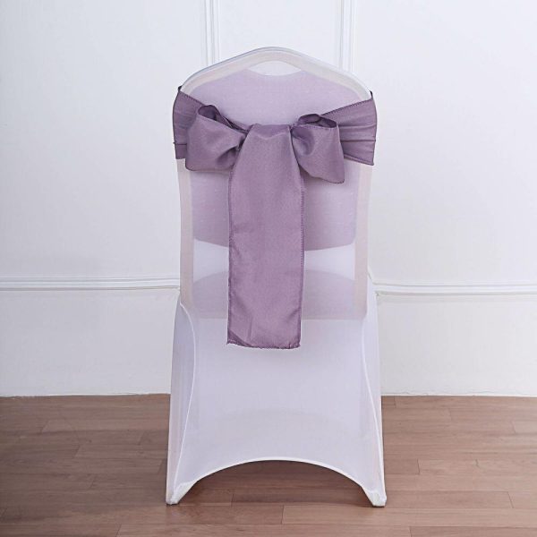 Polyester & Taffeta Sashes |  5 Pack 6″x108″ Violet Amethyst Polyester Chair Sashes