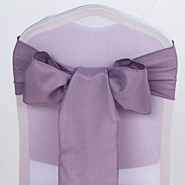 Polyester & Taffeta Sashes |  5 Pack 6″x108″ Violet Amethyst Polyester Chair Sashes