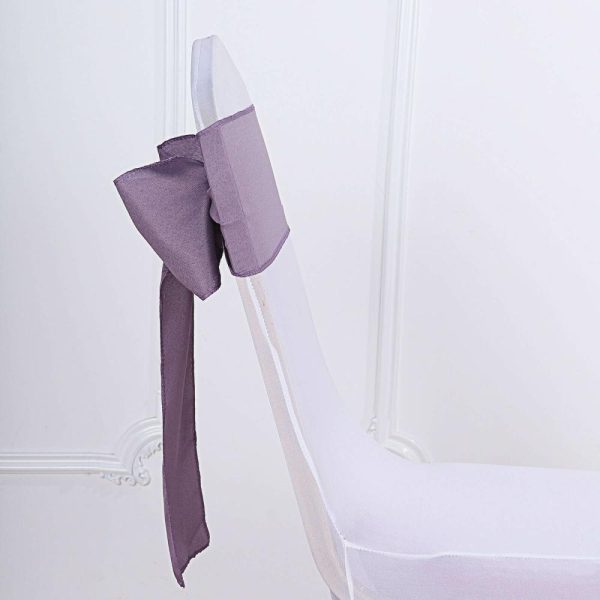 Polyester & Taffeta Sashes |  5 Pack 6″x108″ Violet Amethyst Polyester Chair Sashes