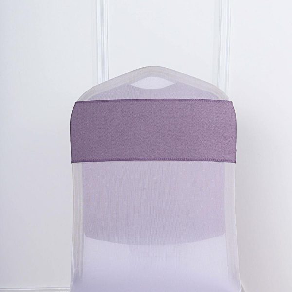 Polyester & Taffeta Sashes |  5 Pack 6″x108″ Violet Amethyst Polyester Chair Sashes